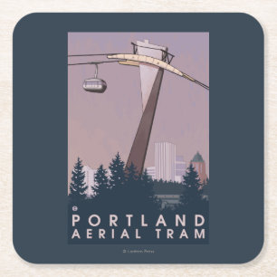 Dessous De Verre Carré Portland, scène de tram d'OregonAerial
