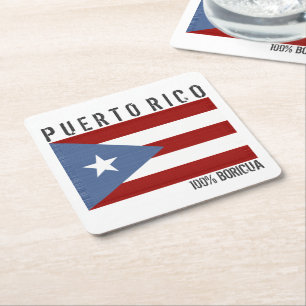 Dessous De Verre Carré Porto Rico Boricua