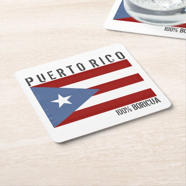 Dessous De Verre Carré Porto Rico Boricua (Incliné)