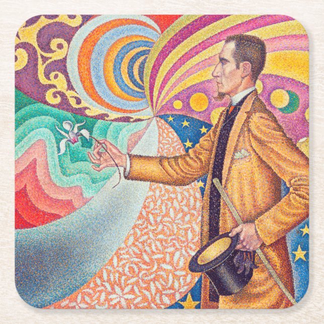 Dessous De Verre Carré Portrait de Felix Feneon, Signac (Devant)