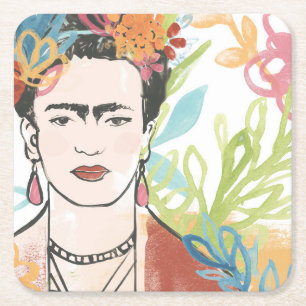 Dessous De Verre Carré Portrait de Frida Kahlo