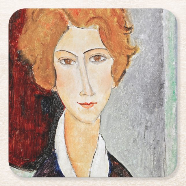Dessous De Verre Carré Portrait de Woman (Devant)