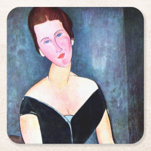 Dessous De Verre Carré Portrait de Woman