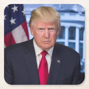 Dessous De Verre Carré Portrait officiel de Donald Trump