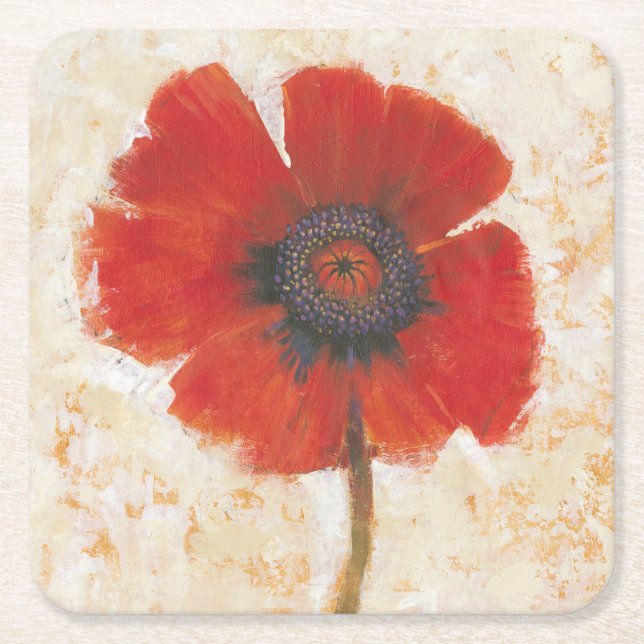 Dessous De Verre Carré Portrait Red Poppy (Devant)