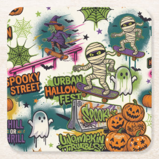 Dessous De Verre Carré posavasos urban halloween