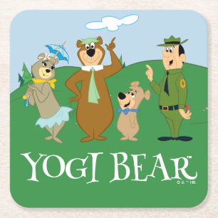 Dessous De Verre Carré Pose classique Yogi Bear and Friends