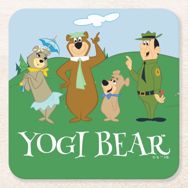 Dessous De Verre Carré Pose classique Yogi Bear and Friends (Devant)