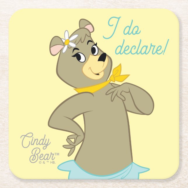 Dessous De Verre Carré Pose Joueuse de Cindy Bear (Devant)
