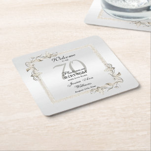 Dessous De Verre Carré Posh 70e anniversaire Platinum