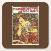 Poste publicitaire féminine à vélo Perfecta