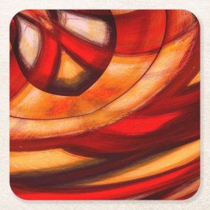 Dessous De Verre Carré Poster Abstrait Fractal Circles Imprimer