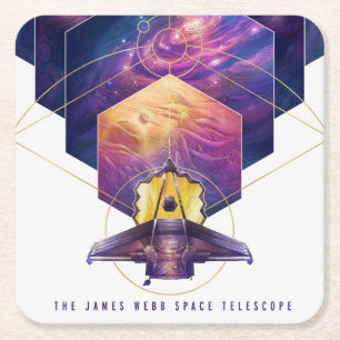Dessous De Verre Carré Poster du télescope spatial James Webb.