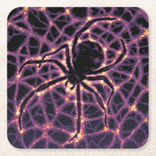 Dessous De Verre Carré Poster en Matière Noire.
