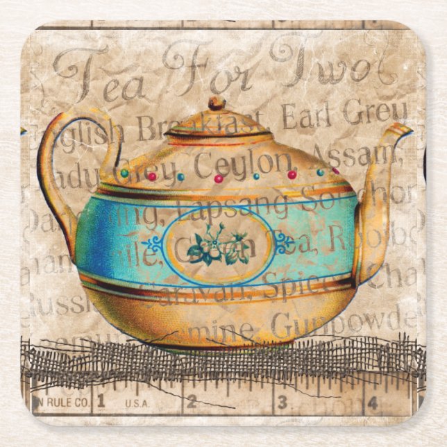 Dessous De Verre Carré Pot de thé antique (Devant)