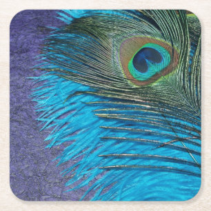 Dessous De Verre Carré Pourpre et Teal