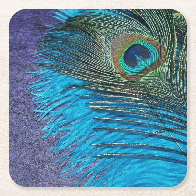 Dessous De Verre Carré Pourpre et Teal (Devant)