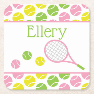 Dessous De Verre Carré Preppy Tennis Dessous de verre en papier personnal