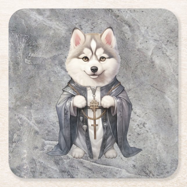 Dessous De Verre Carré Priest King Siberian Husky Dog (Devant)