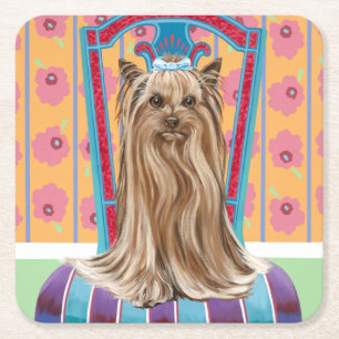 Dessous De Verre Carré Princesse héritière Yorkie