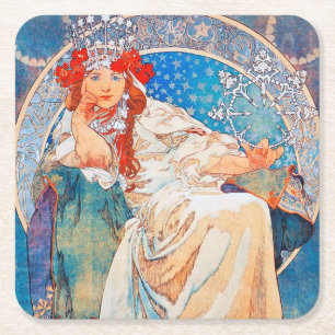 Dessous De Verre Carré Princesse Hyacinth, Mucha