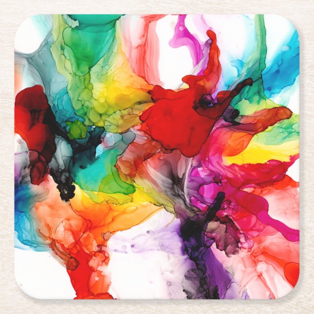 Dessous De Verre Carré Prisme de bijoux - Aquarelle (Devant)