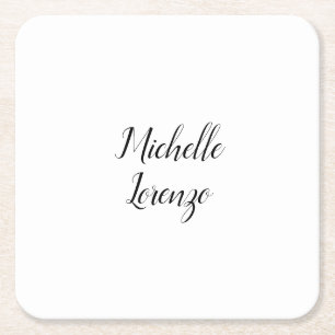 Dessous De Verre Carré Professionnel Moderne Simple Plain Votre Nom