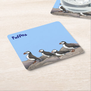 Dessous De Verre Carré Puffins de l'Atlantique