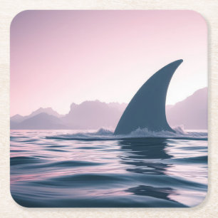 Dessous De Verre Carré Puissance de l'Aileron de Requin
