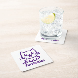 Dessous De Verre Carré Purfection, Très Mignonne Chat Anime