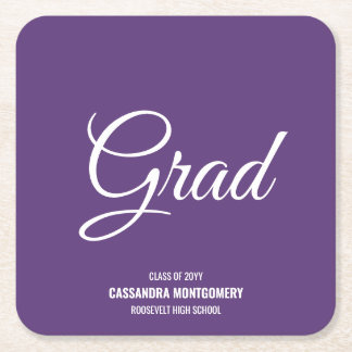 Dessous De Verre Carré Purple Modern Graduation Party