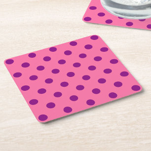 Dessous De Verre Carré Purple sur Pois rose Design Motif