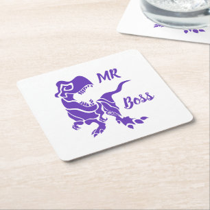 Dessous De Verre Carré Purple Trex le Boss Dino