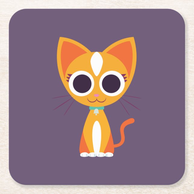 Dessous De Verre Carré Purrl le chat (Devant)