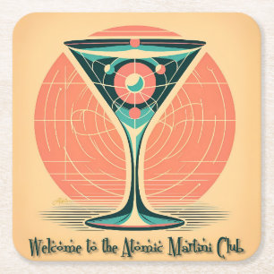 Dessous De Verre Carré Quantum Entanglement Atomic Martini Club Cocktail