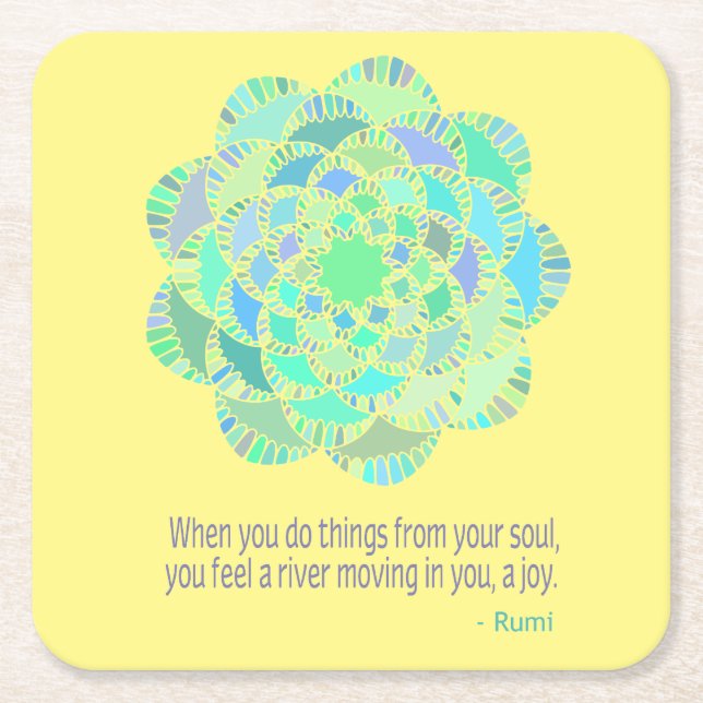 Dessous De Verre Carré Quota de Mandala Rumi Joy (Devant)