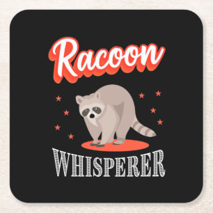 Dessous De Verre Carré Raccoon Lover Raccoon Whisperer
