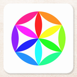 Dessous De Verre Carré Rainbow Kaleidoscope Paper Coaster