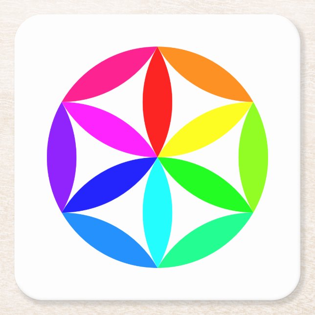 Dessous De Verre Carré Rainbow Kaleidoscope Paper Coaster (Devant)