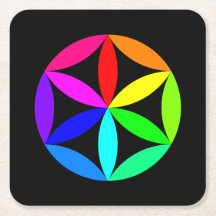 Rainbow Kaleidoscope Paper Coaster