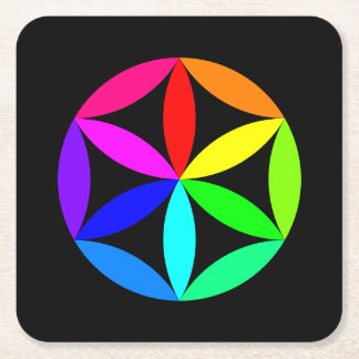 Dessous De Verre Carré Rainbow Kaleidoscope Paper Coaster