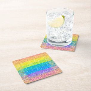 Dessous De Verre Carré Rainbow Stars Anniversaire