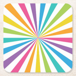 Dessous De Verre Carré Rainbow Sunburst