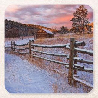 Dessous De Verre Carré Ranch de neige