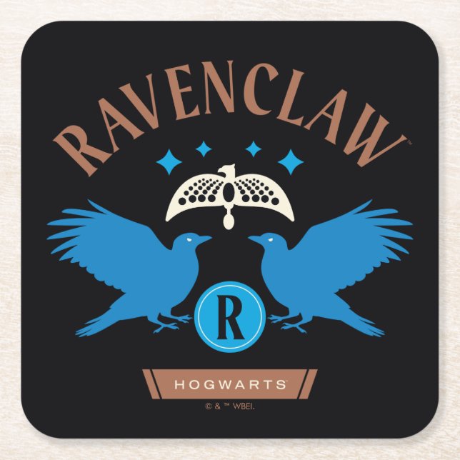 Dessous De Verre Carré RAVENCLAW™ Maison double aigle Diadem Graphique (Devant)