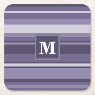 Dessous De Verre Carré Rayures violettes de cuir monogramme