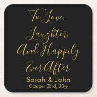 Réception de mariage de script personnalisé en or 