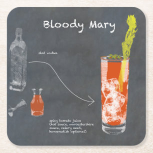 Dessous De Verre Carré Recette de Bloody Mary