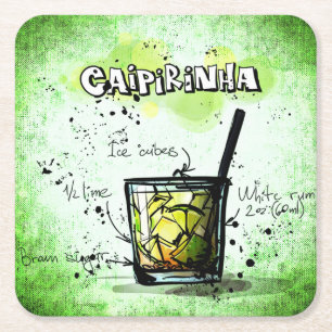 Dessous De Verre Carré Recette de boisson Caipirinha