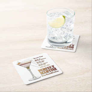 Dessous De Verre Carré Recette de cocktail Martini parfait Art